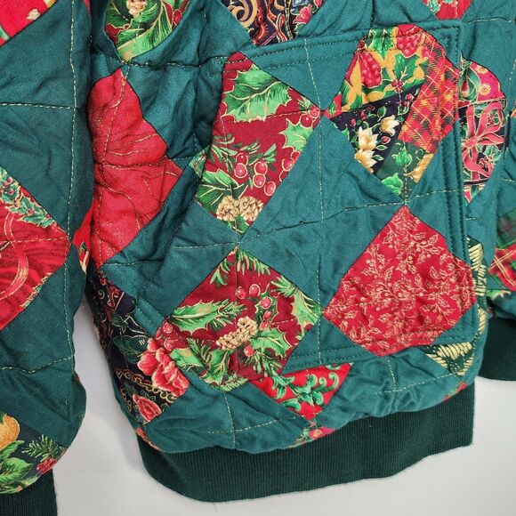 VTG Quilt Coat Holiday Event Piece Art To Wear Festive Chunky Christmas‎ Chore - Picture 5 of 16